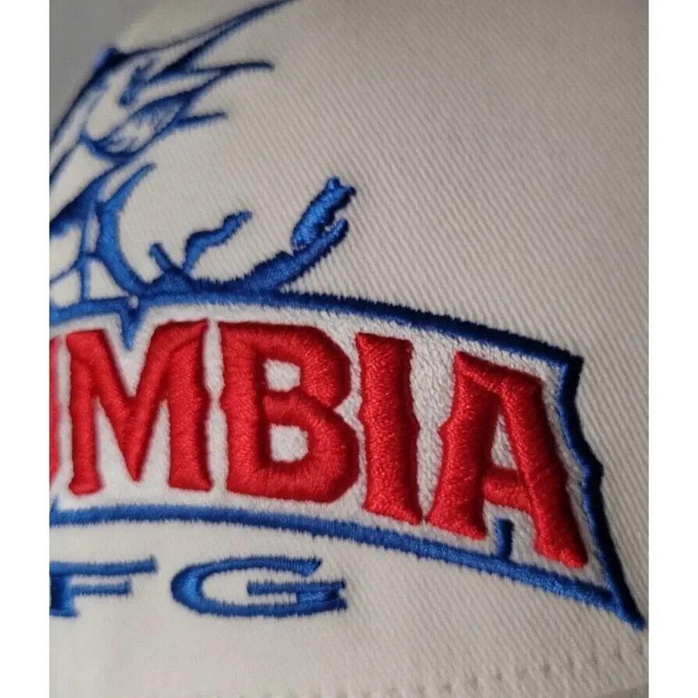NEW Columbia HAT PFG Sword Fish Embroidered Omni shade White Blue Red Vintage